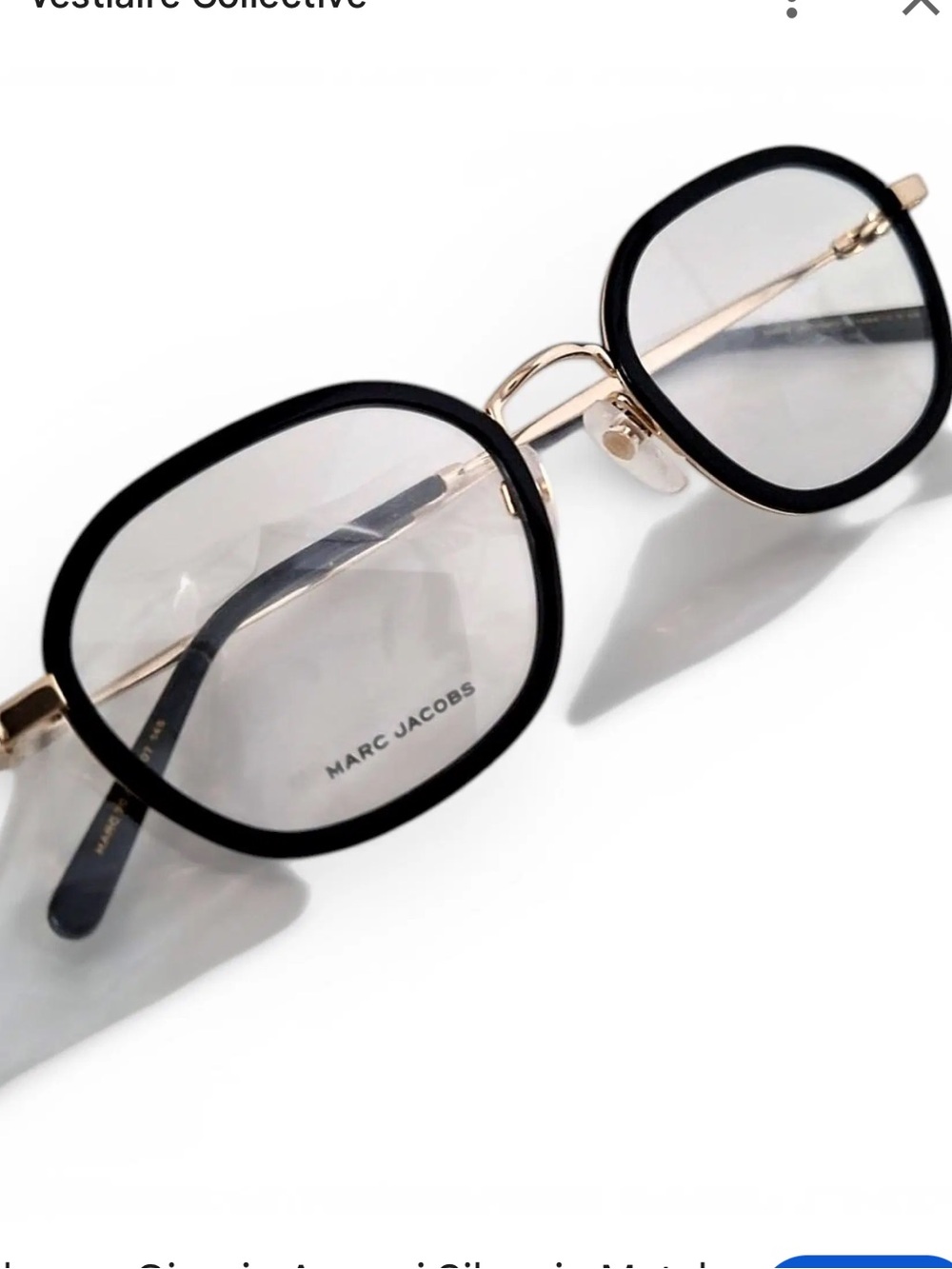 Marc Jacobs Black and Gold Rounded Square Optical Glasses 702/G